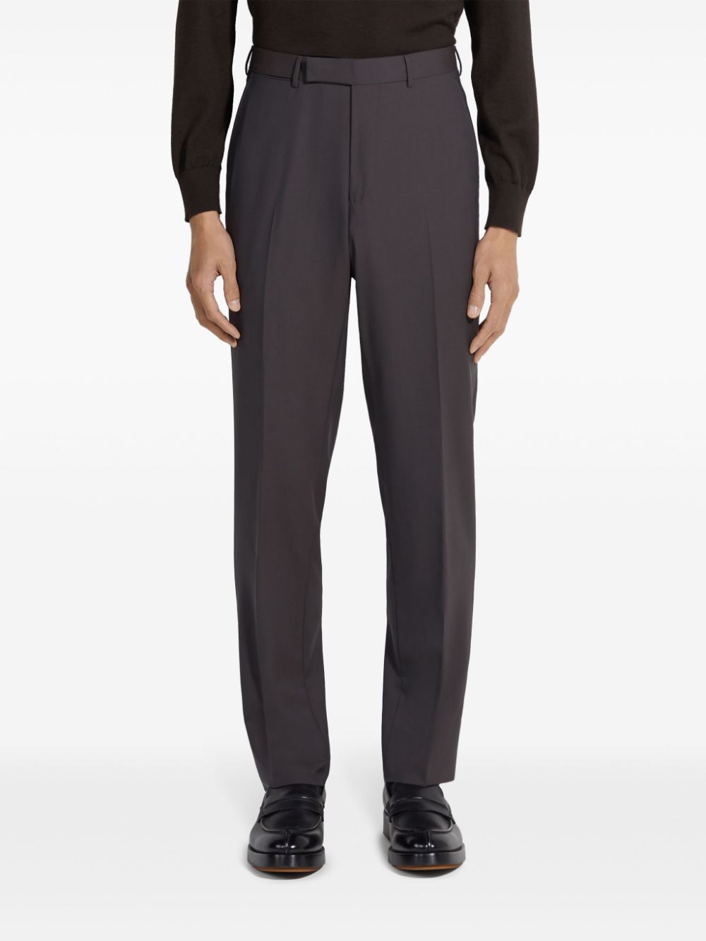 Zegna High Performance wool straight-leg trousers - Brown