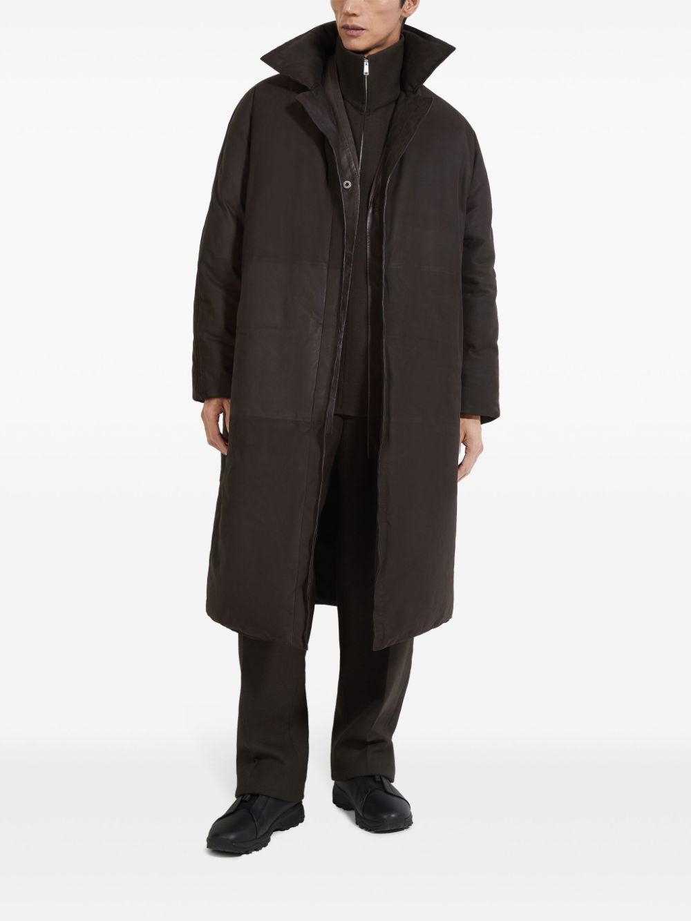 Zegna leather coat - Bruin