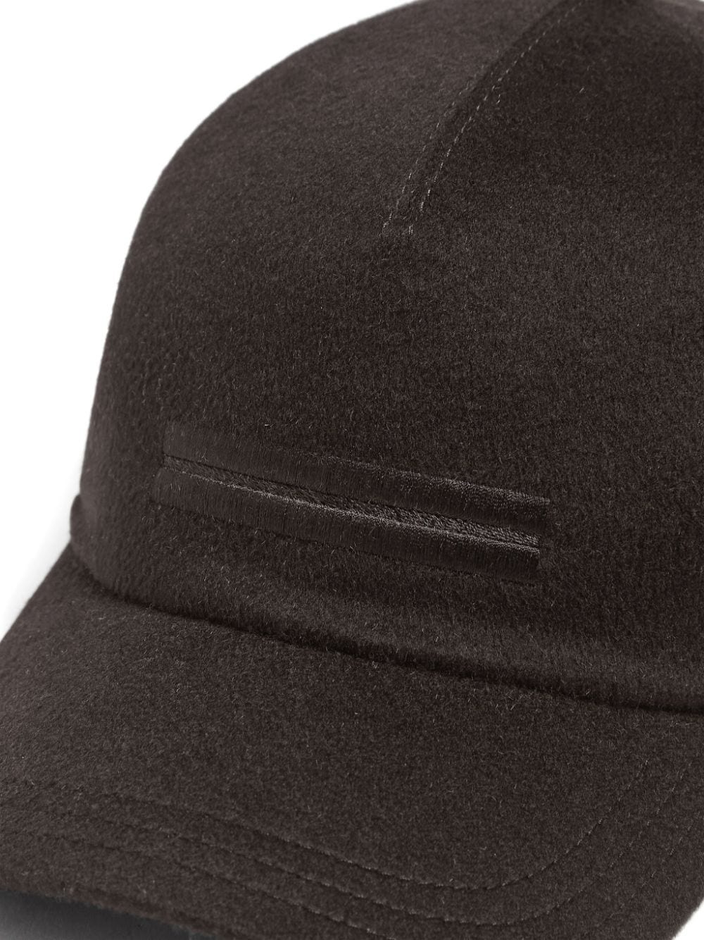 Shop Zegna Felted Baseball Cap In Brown