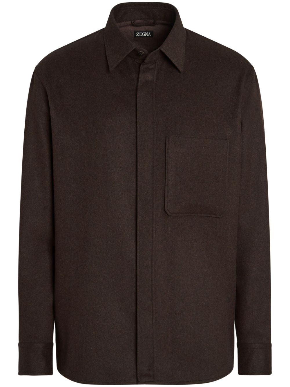 Zegna long-sleeved shirt - Brown