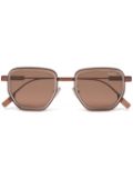 Zegna hexagon-frame sunglasses - Brown