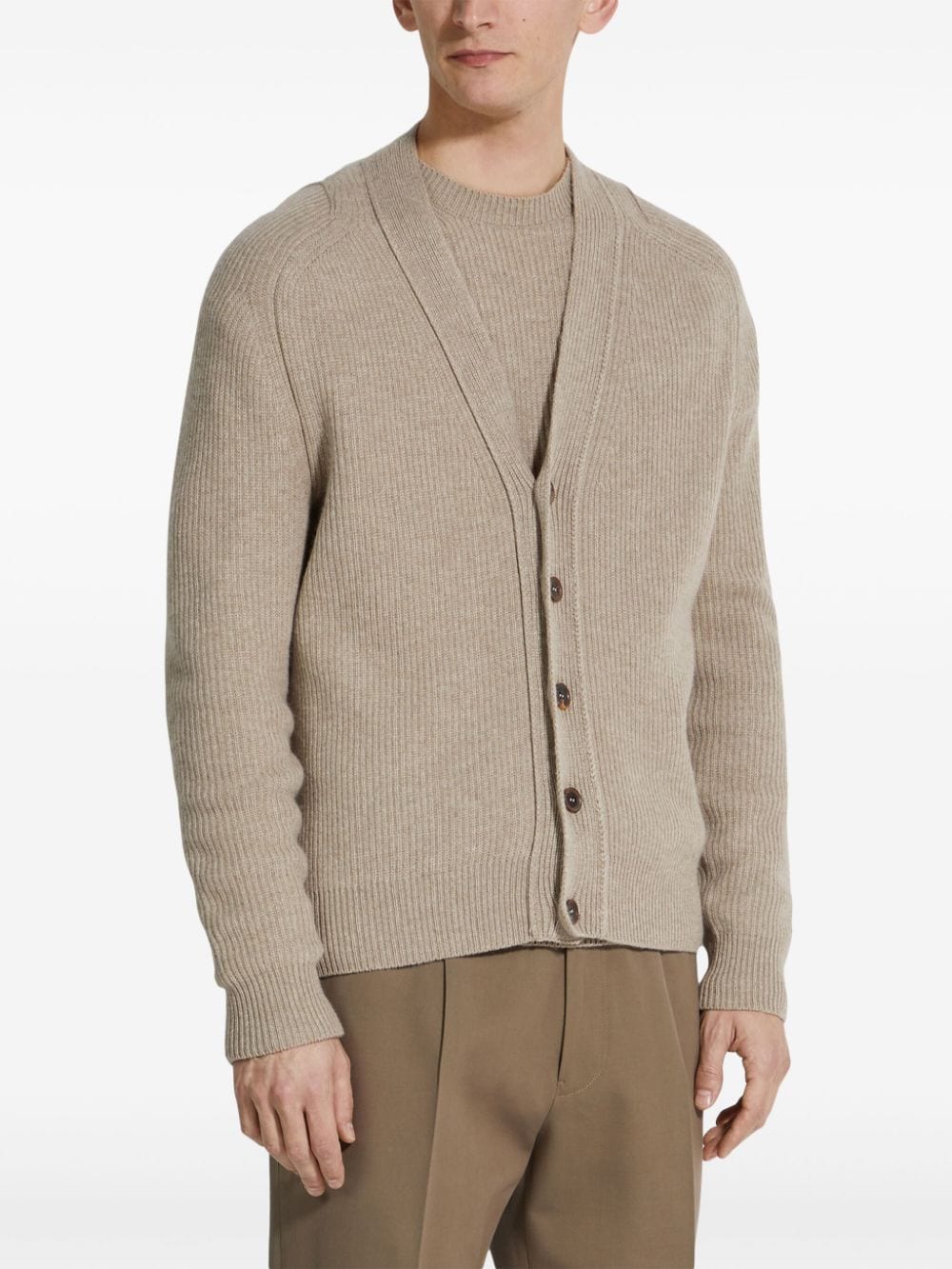 Shop Zegna Oasi Cashmere Cardigan In Neutrals