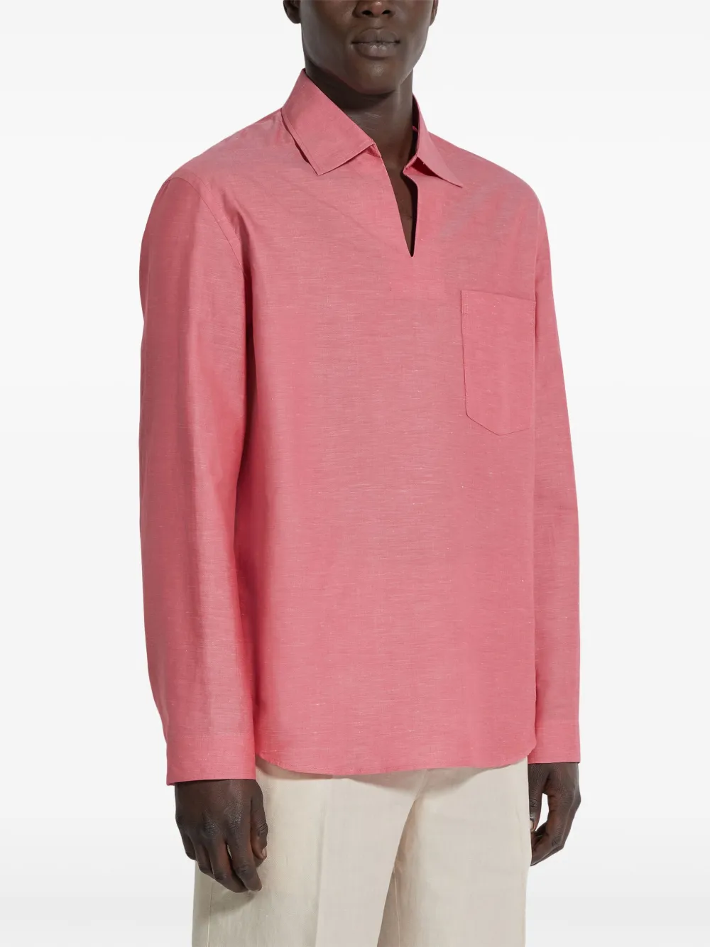 Zegna Crossover Polo Shirt | Pink | FARFETCH