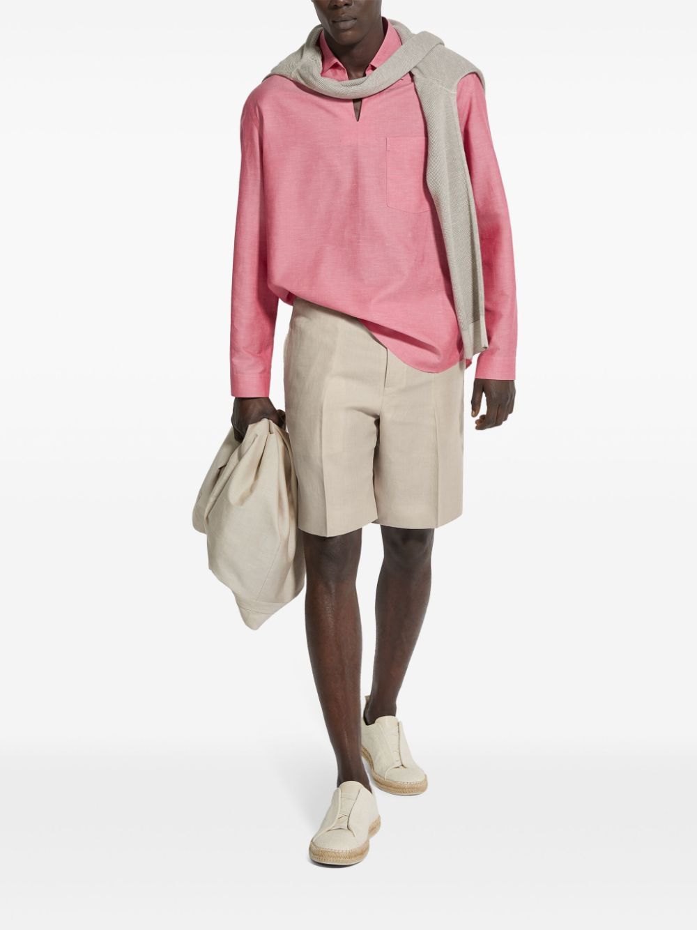 Zegna crossover polo shirt - Pink