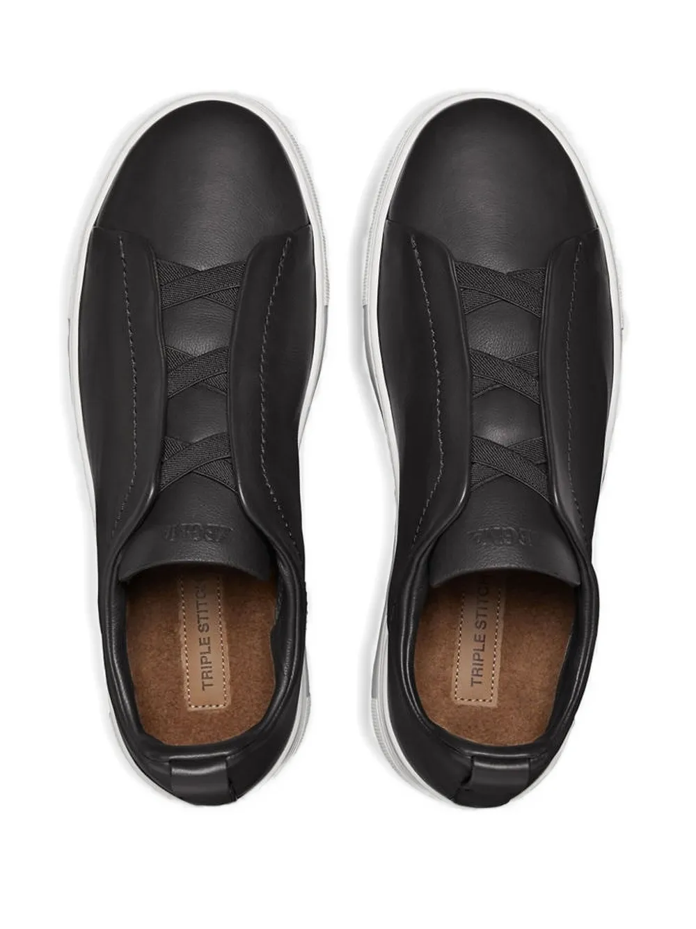 Zegna Leather Sneakers In Black