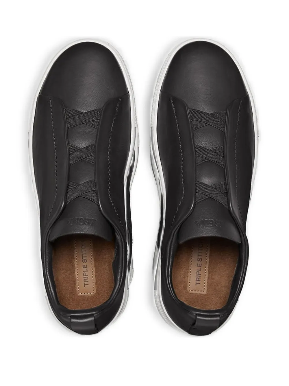 Zegna Triple Stitch™ leather sneakers Black