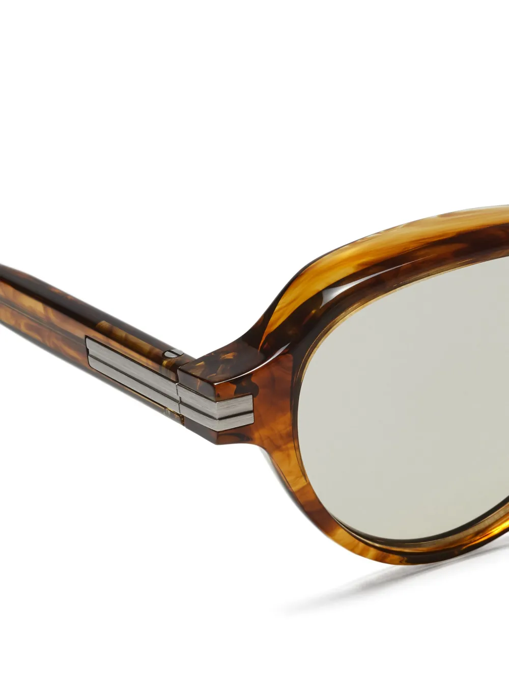Zegna Zonnebril met rond montuur Bruin