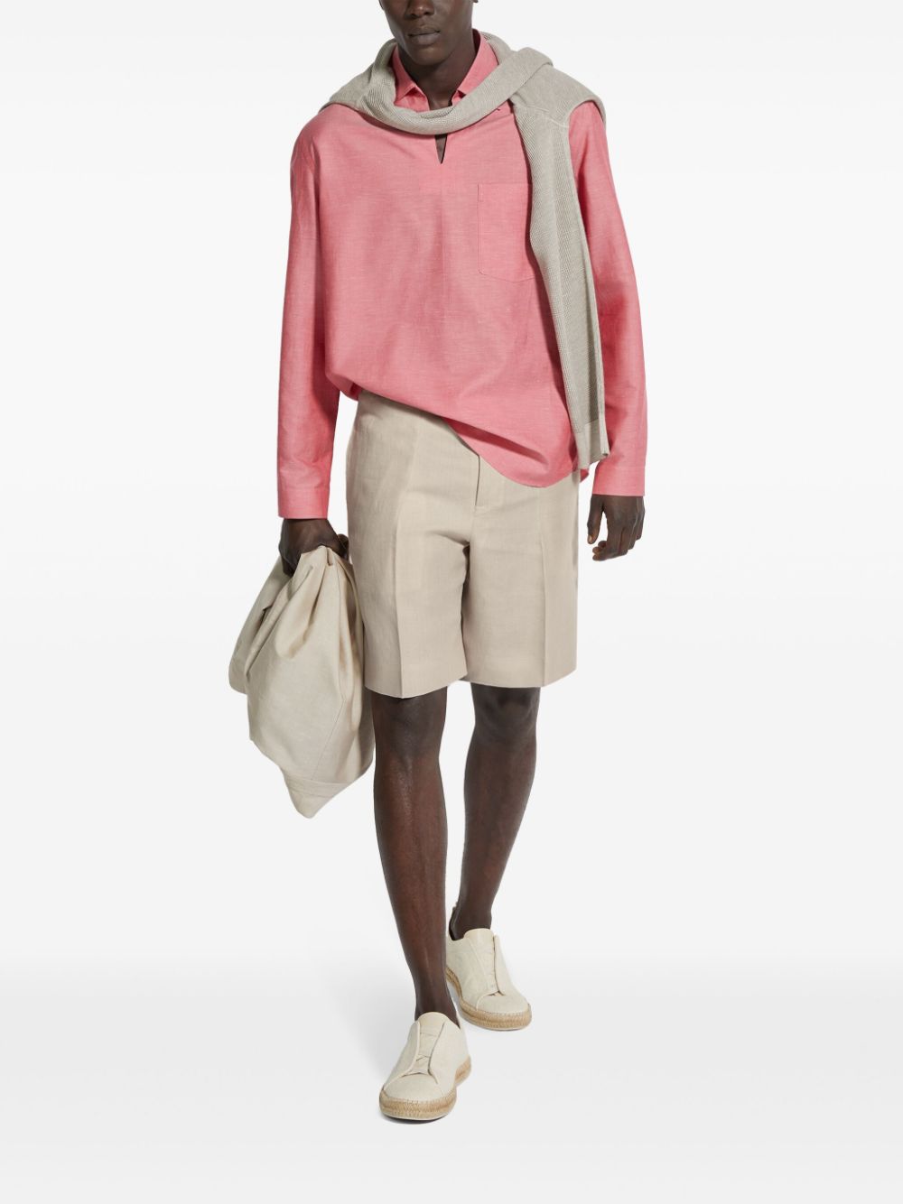 Zegna linen shorts - Neutrals