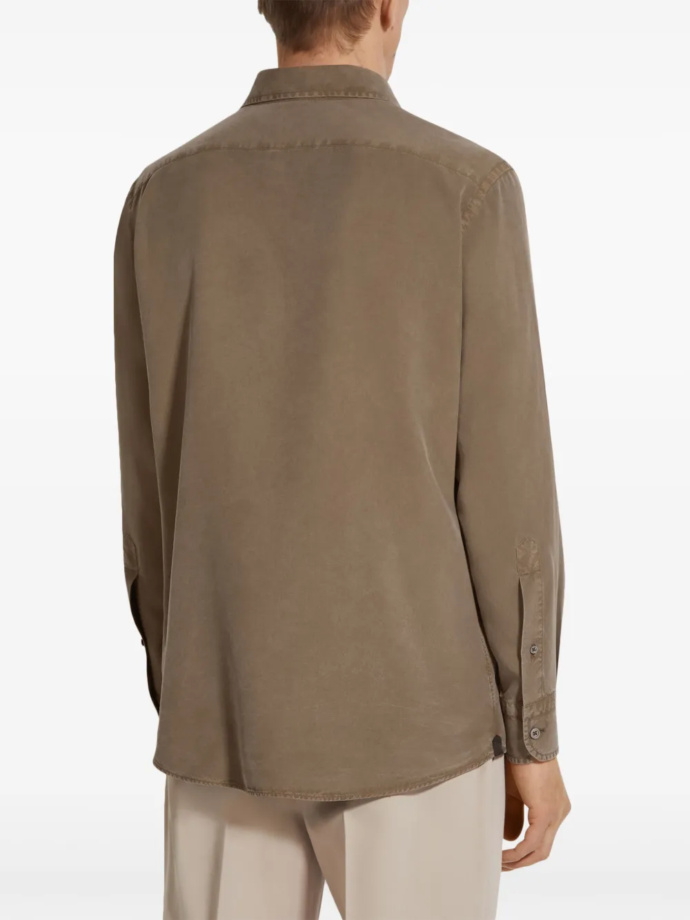 Zegna Zijden overhemd Bruin