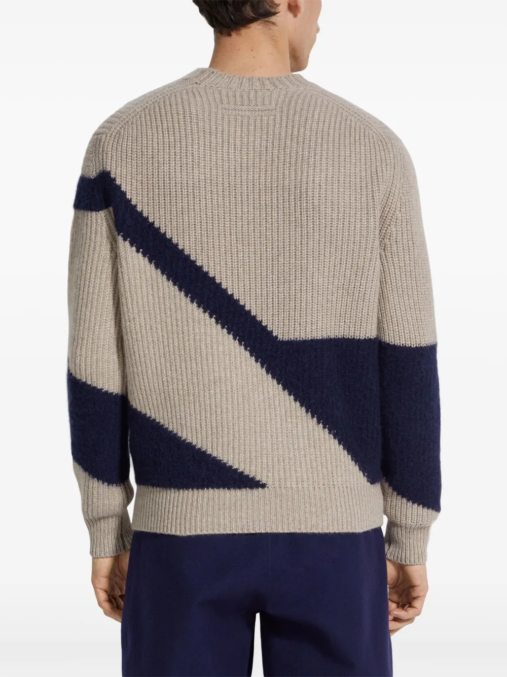 Zegna Tweekleurige trui Beige