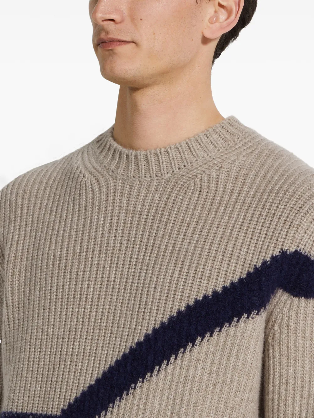 Zegna Tweekleurige trui Beige
