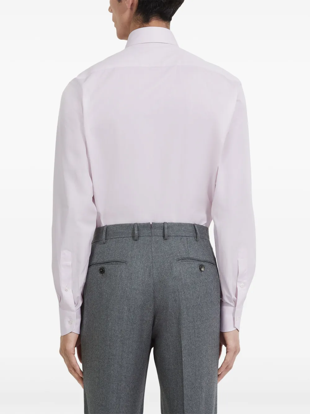 Zegna Gestreept katoenen overhemd Beige