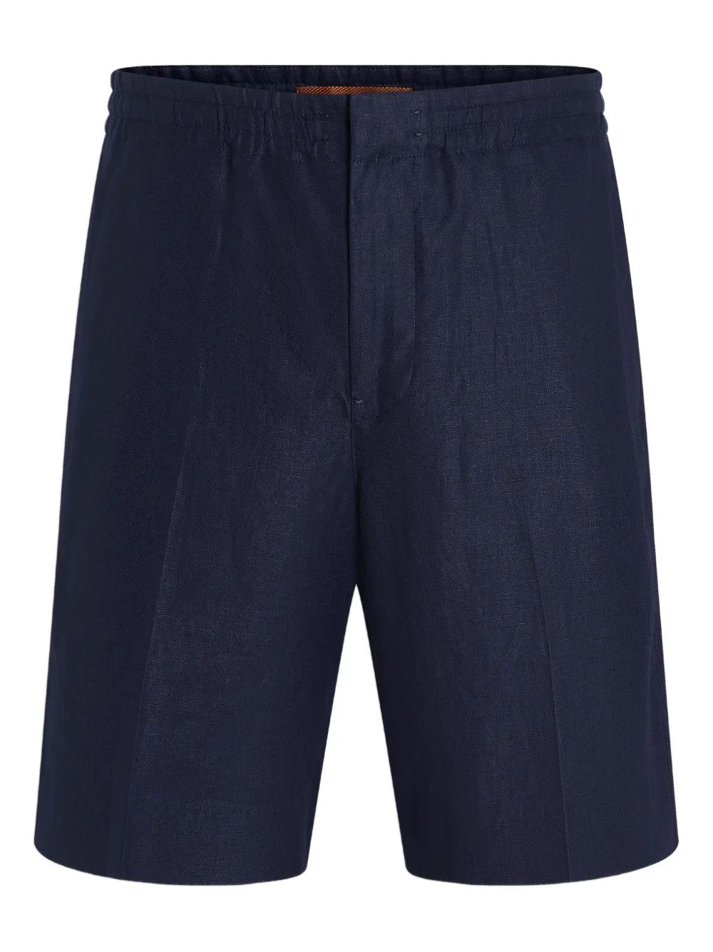 Zegna Elasticated-waist Linen Shorts In Brown