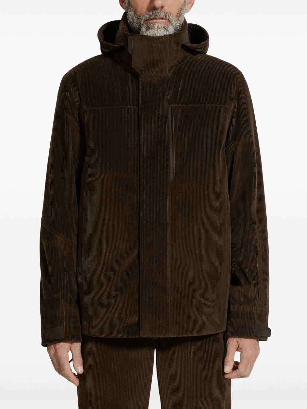 Shop Zegna Cashco Jacket In Brown