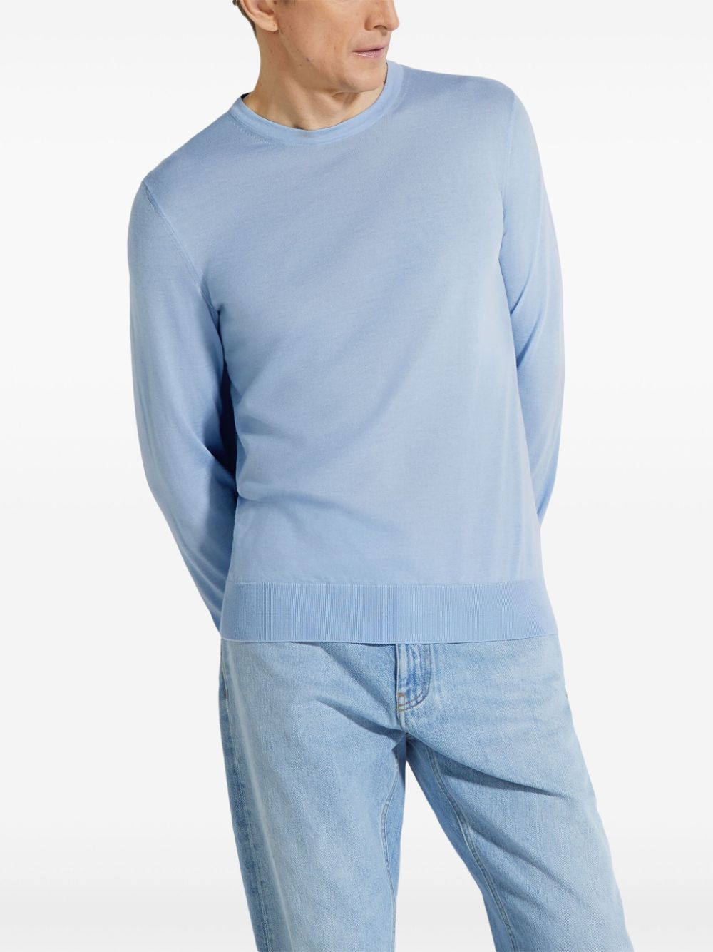 Shop Zegna Crew-neck Sweater In Blue