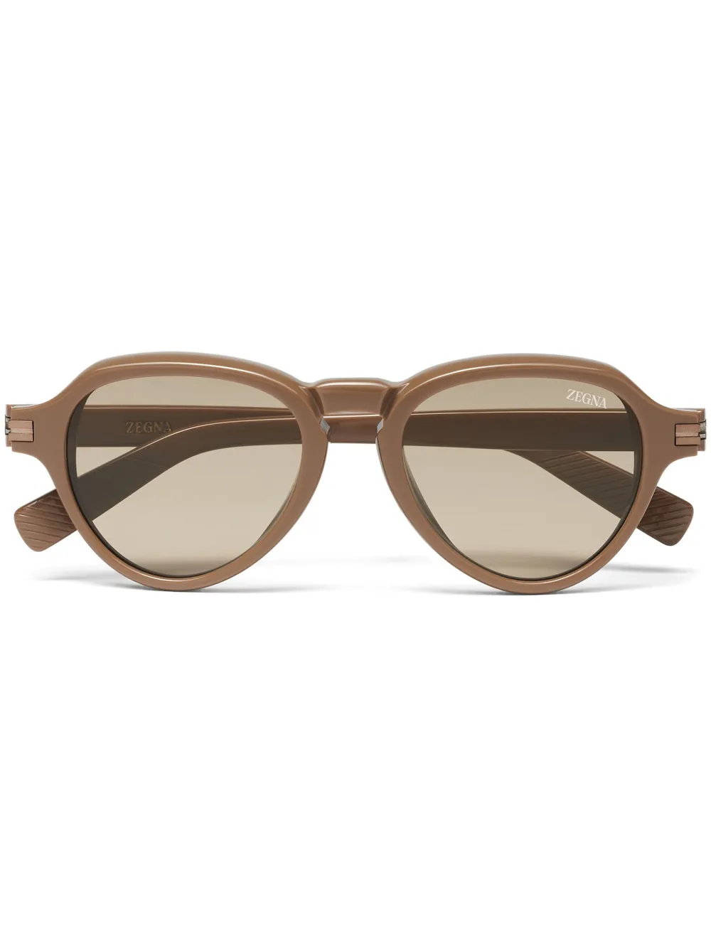 Zegna Pilot-frame Sunglasses In Brown