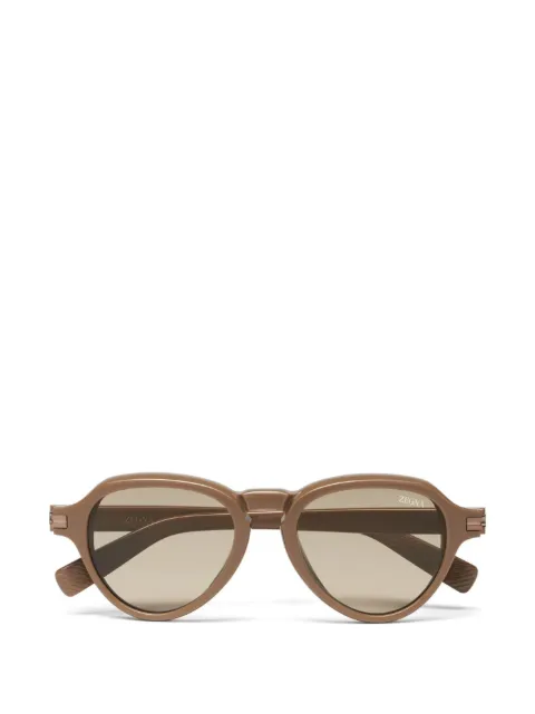 Zegna lunettes de soleil à monture pilote