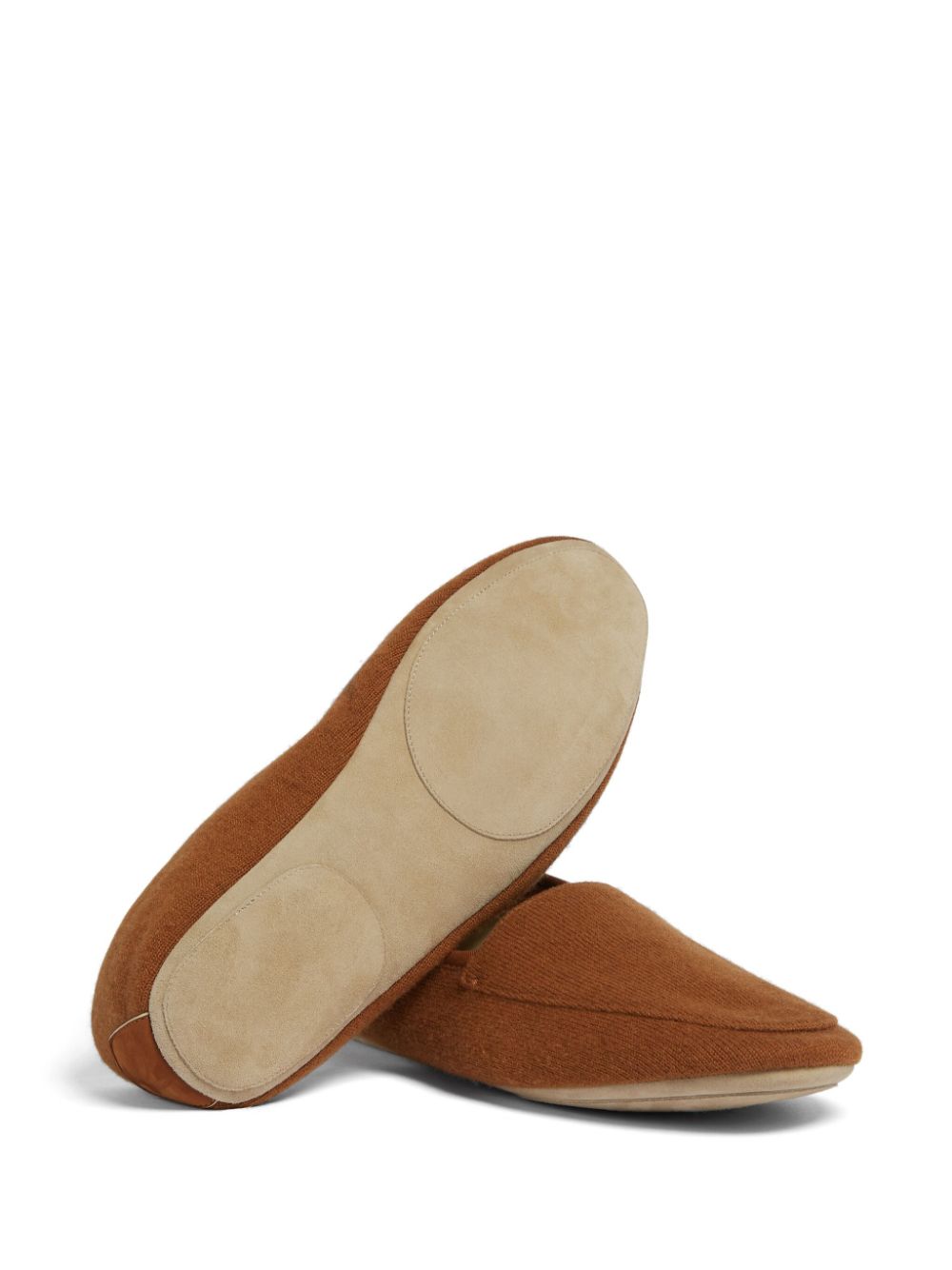 Zegna cashhmere slippers Brown