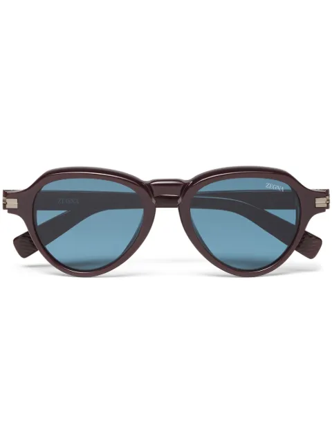 Zegna lentes de sol con armazón redonda
