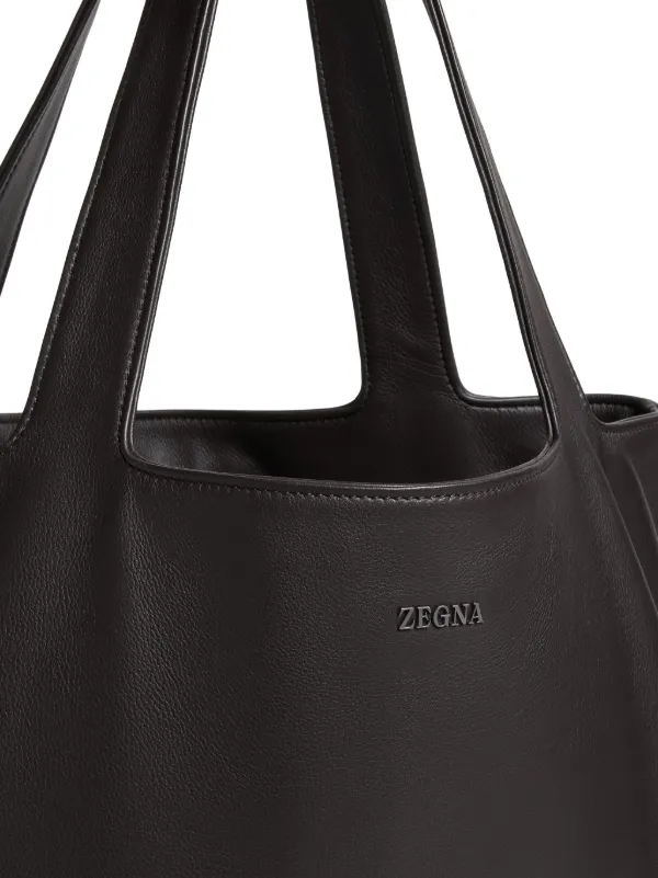 Zegna Secondskin Leather Tote Bag | Brown | FARFETCH