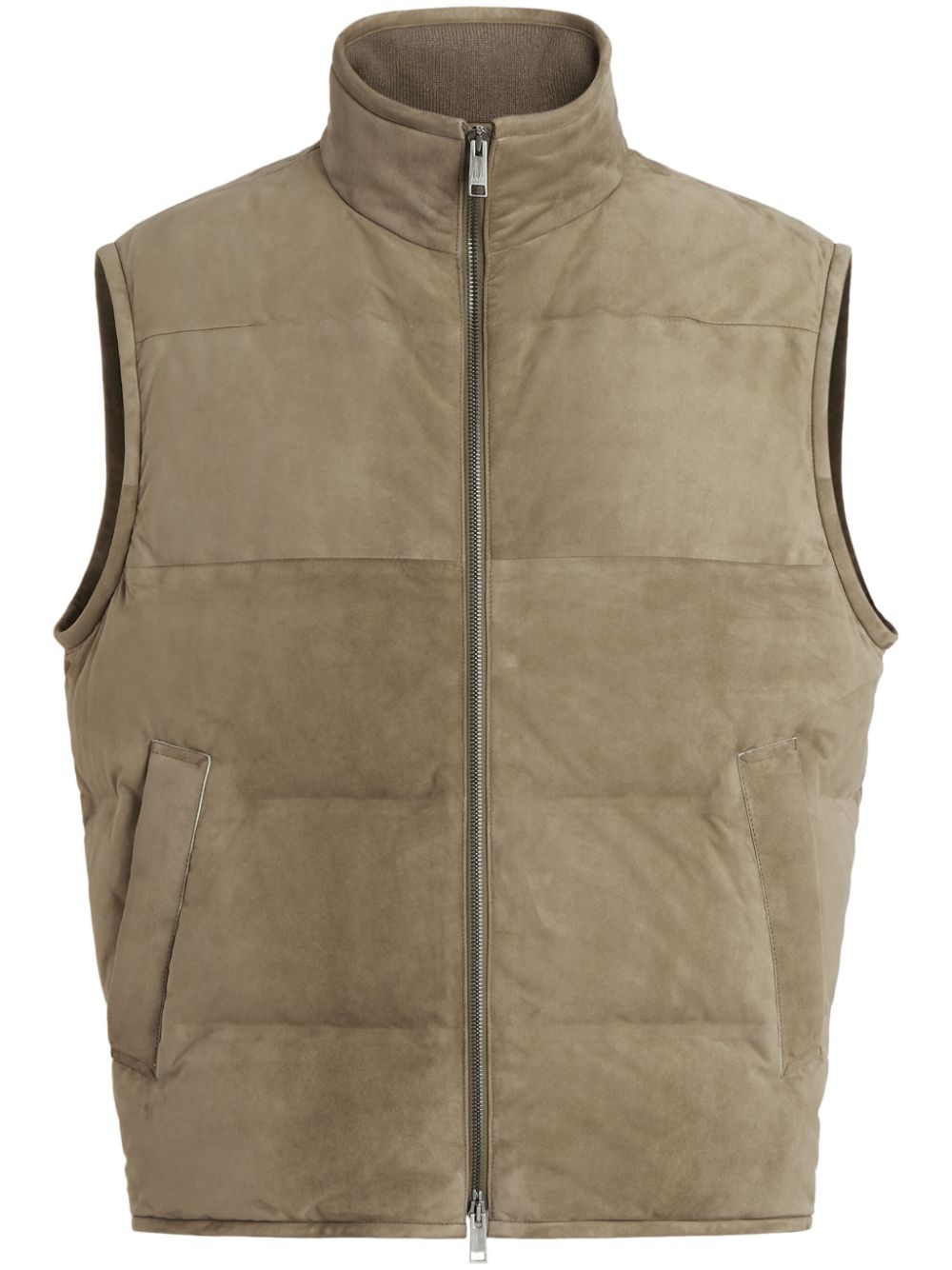 padded suede gilet