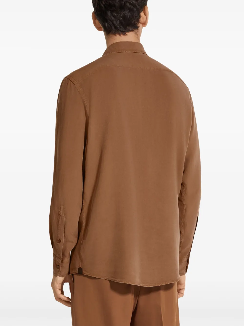 Zegna Zijden overhemd Bruin