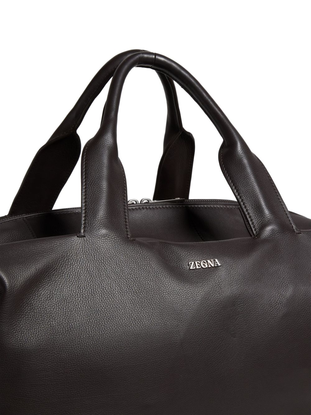 Shop Zegna Raglan Secondskin Leather Holdall In Brown