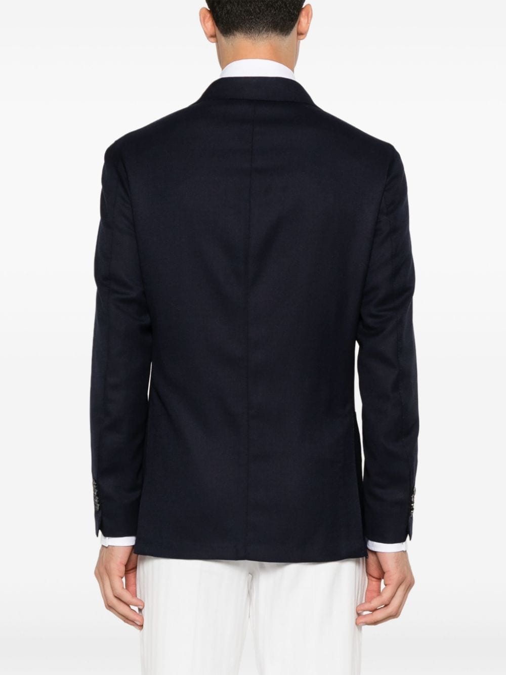 Shop Barba Double-breasted Jacket In Blue