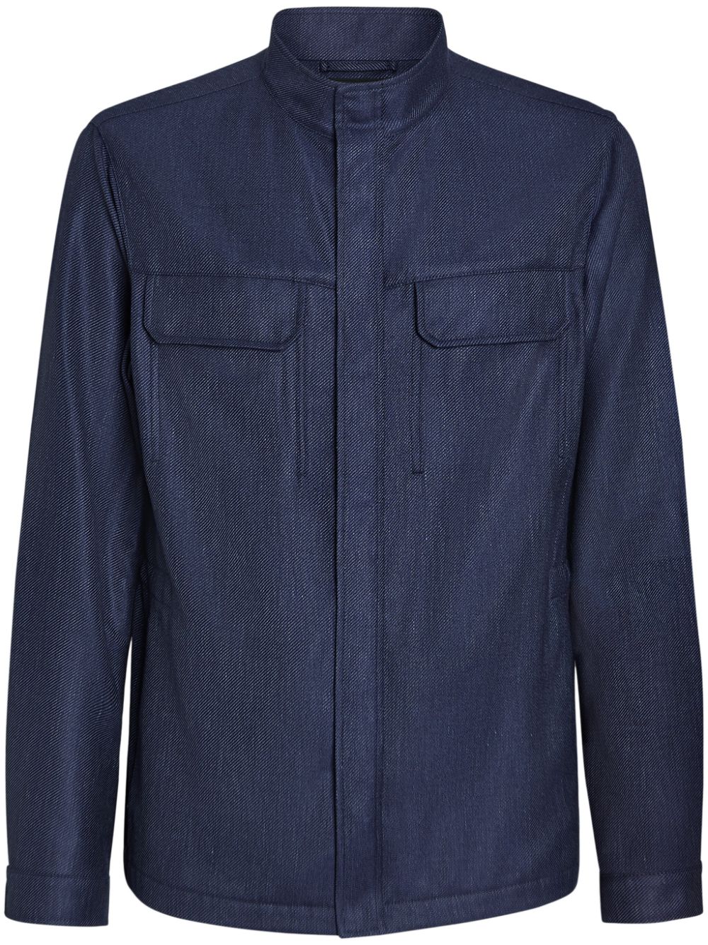 Zegna concealed-fastening jacket - Blue