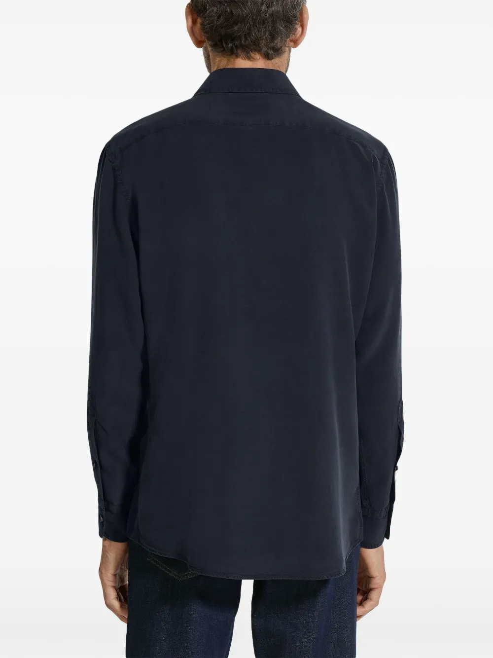 Zegna Zijden overhemd Blauw