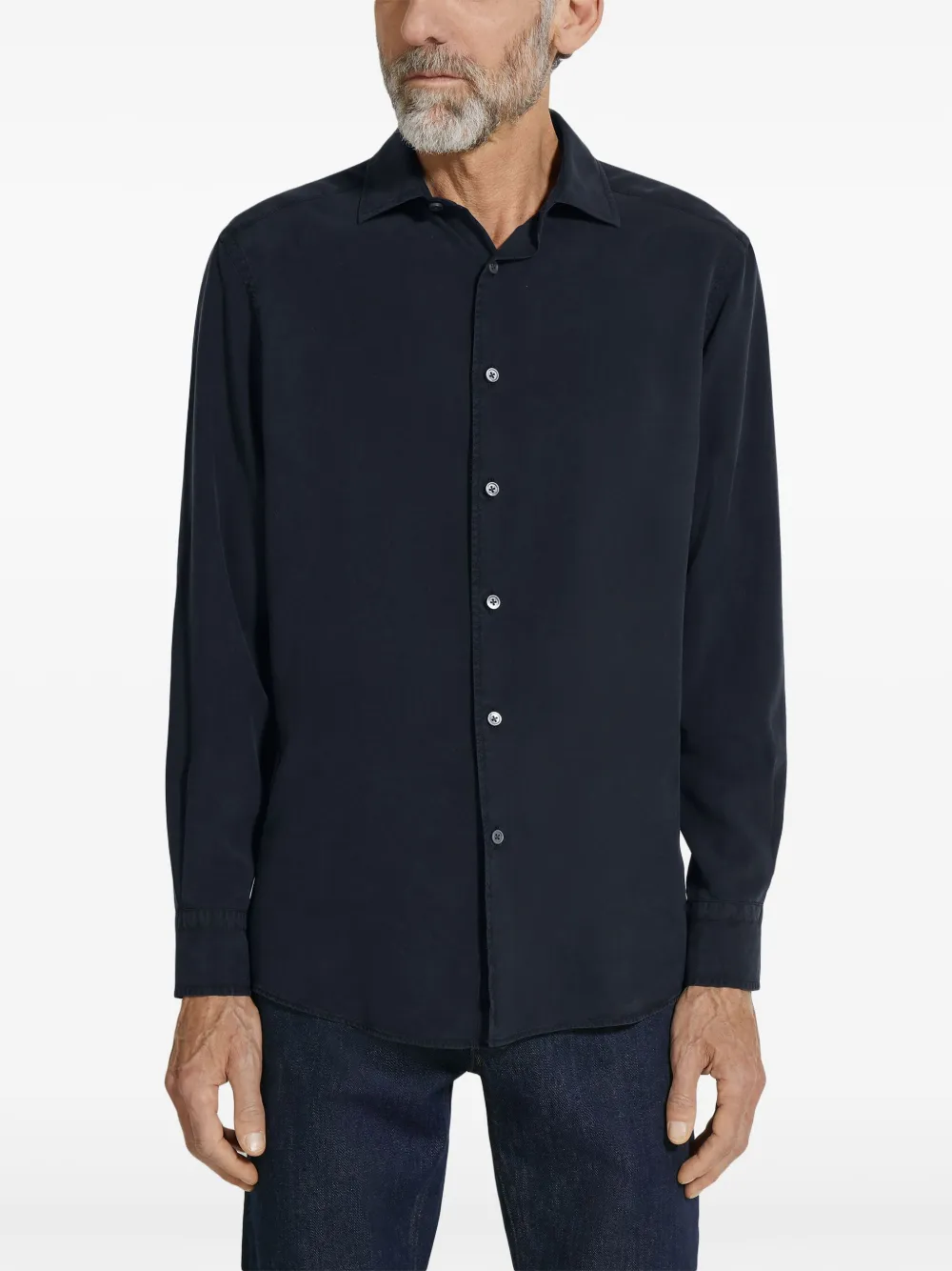 Zegna Zijden overhemd Blauw