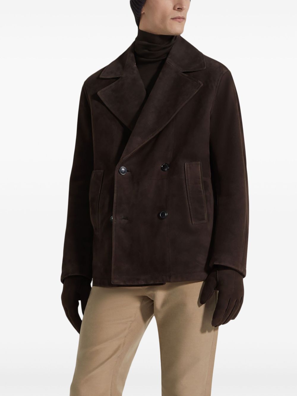 Zegna shearling blazer - Brown