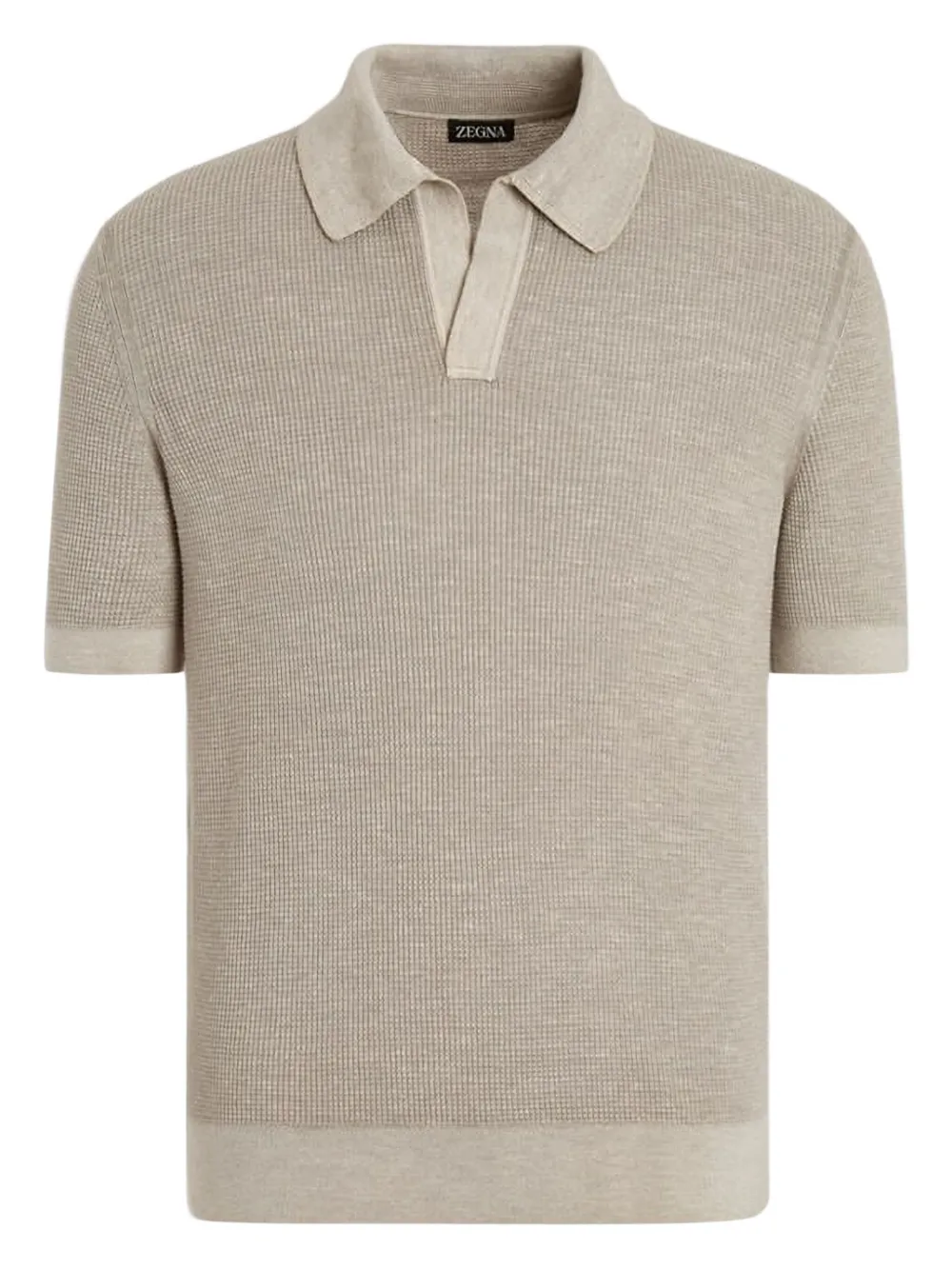 Zegna ribbed-texture polo shirt | Neutrals | Image 1