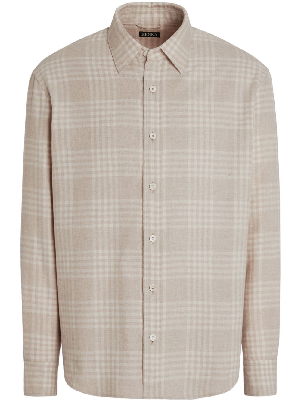 Shop Zegna Check-pattern Shirt In Neutrals