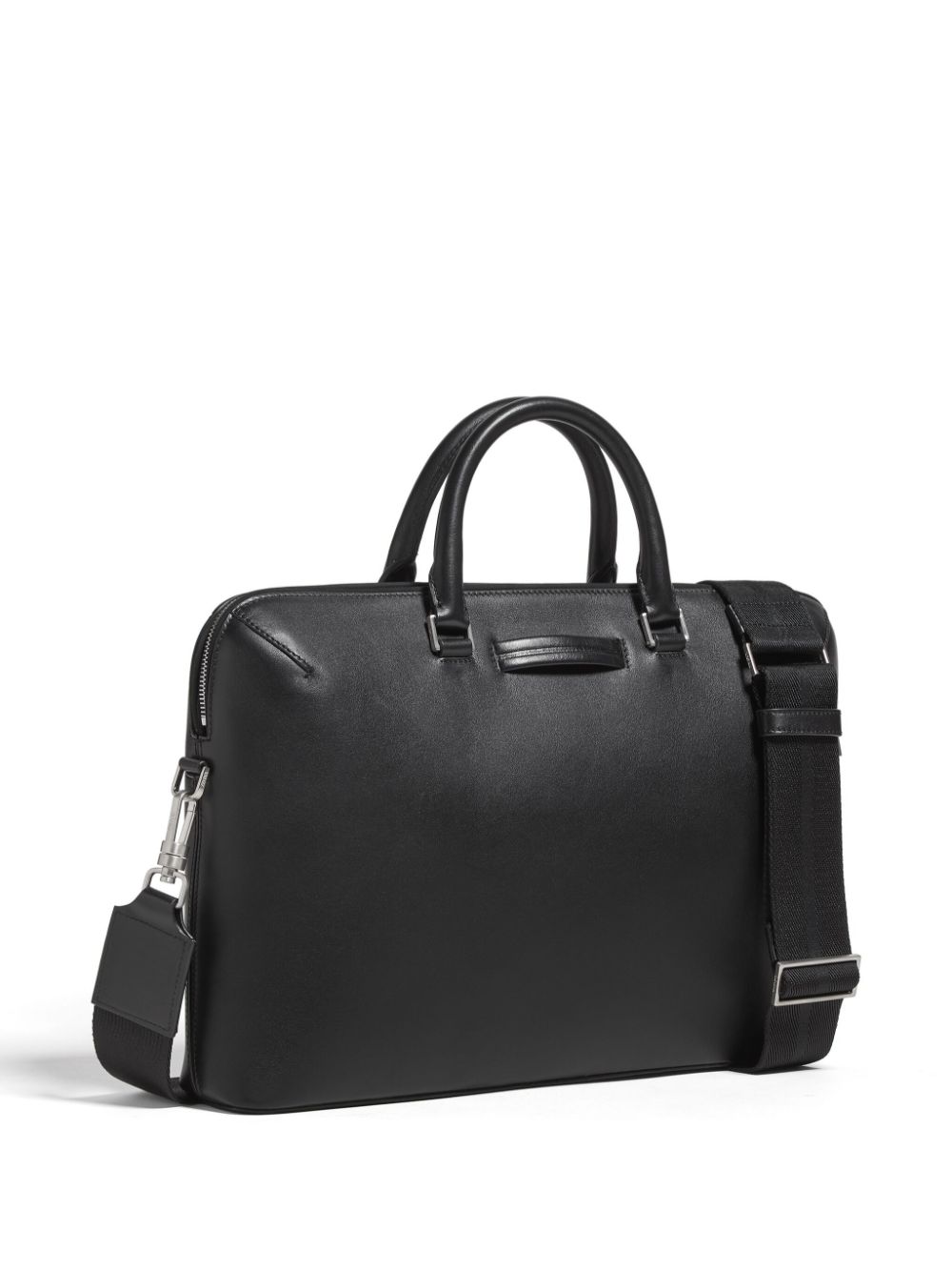 Shop Zegna Leather Briefcase In Black