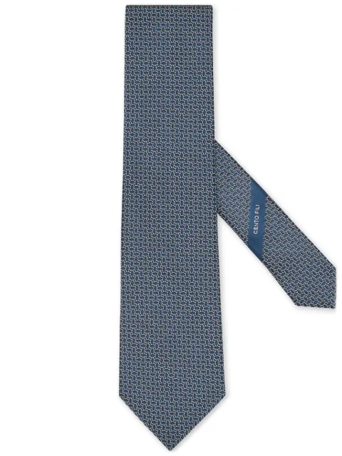 Zegna geometric-jacquard tie