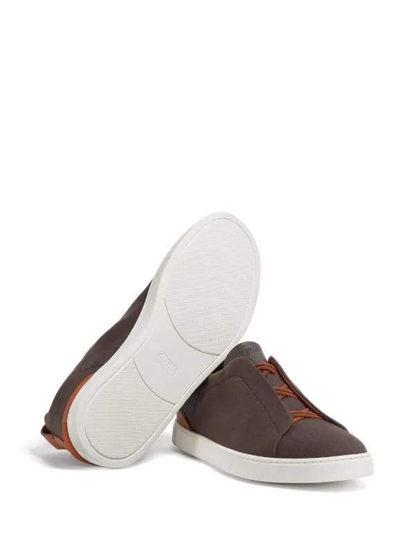 Zegna Triple Stitch Sneakers | Brown | FARFETCH IN 
