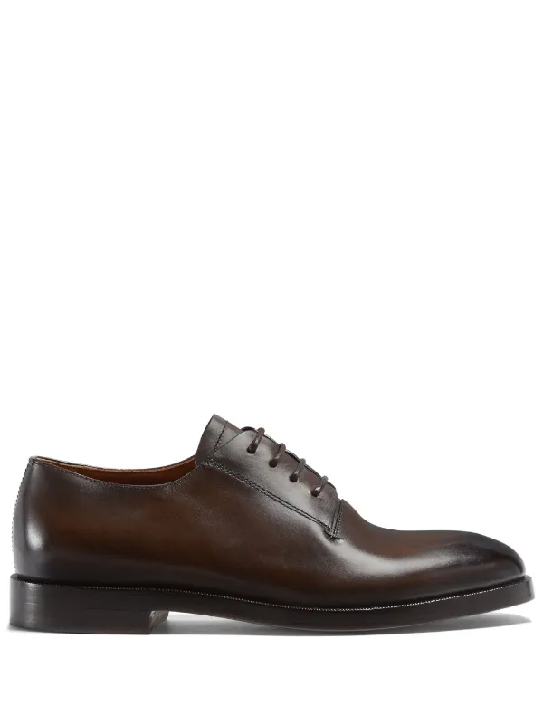 Ermenegildo Zegna Italy Dark Brown Oxfords Dress Shoes 11D Brown Leather Oxford Shoes SS26 26935321 | Zegna FR main image 3