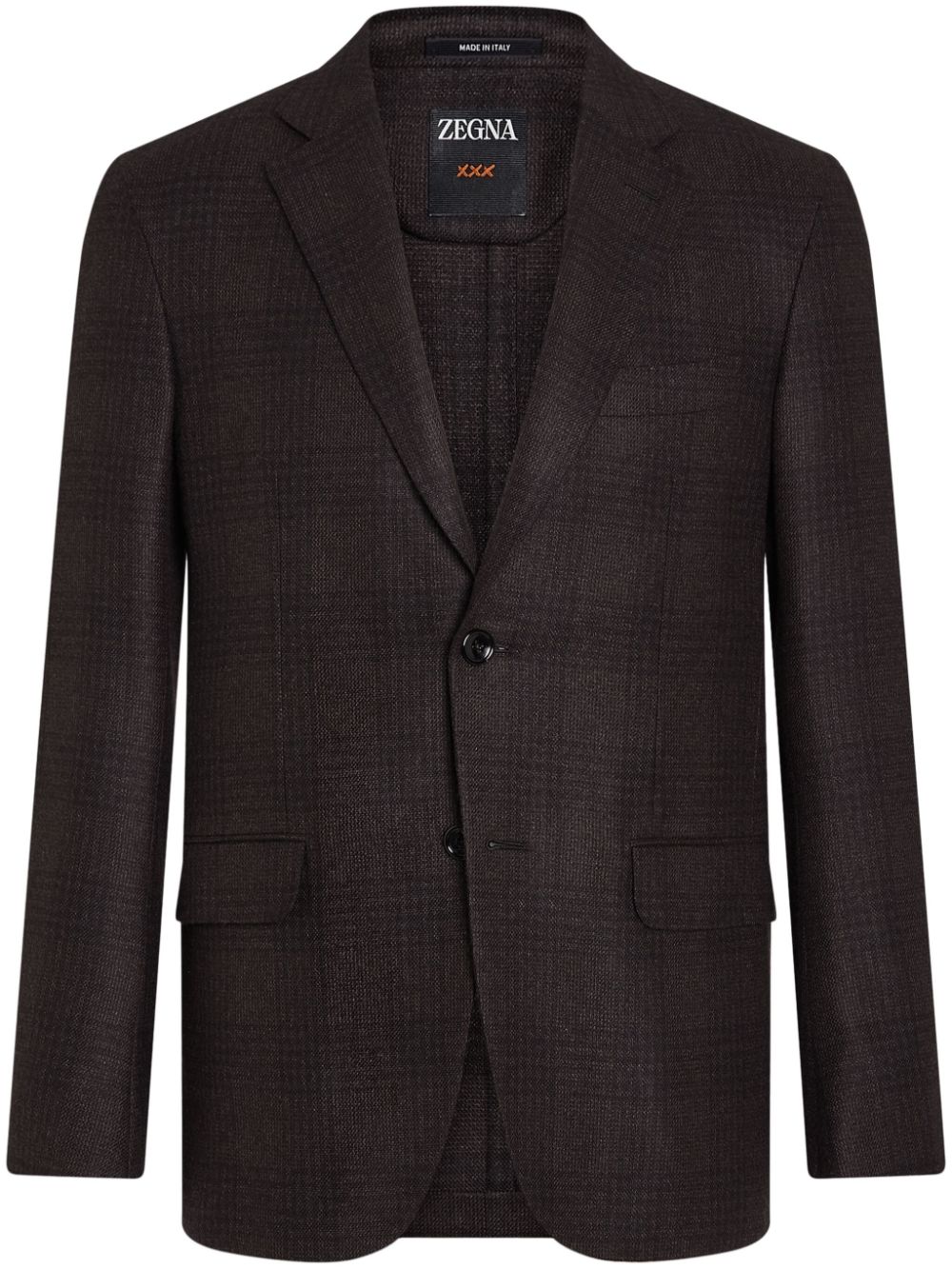 Zegna check-pattern blazer - Brown