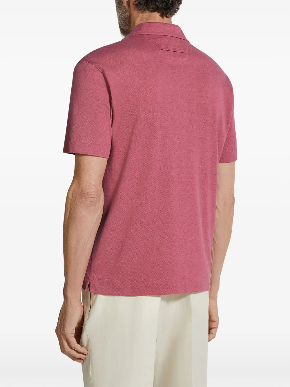 Zegna Piqué Polo Shirt In Pink