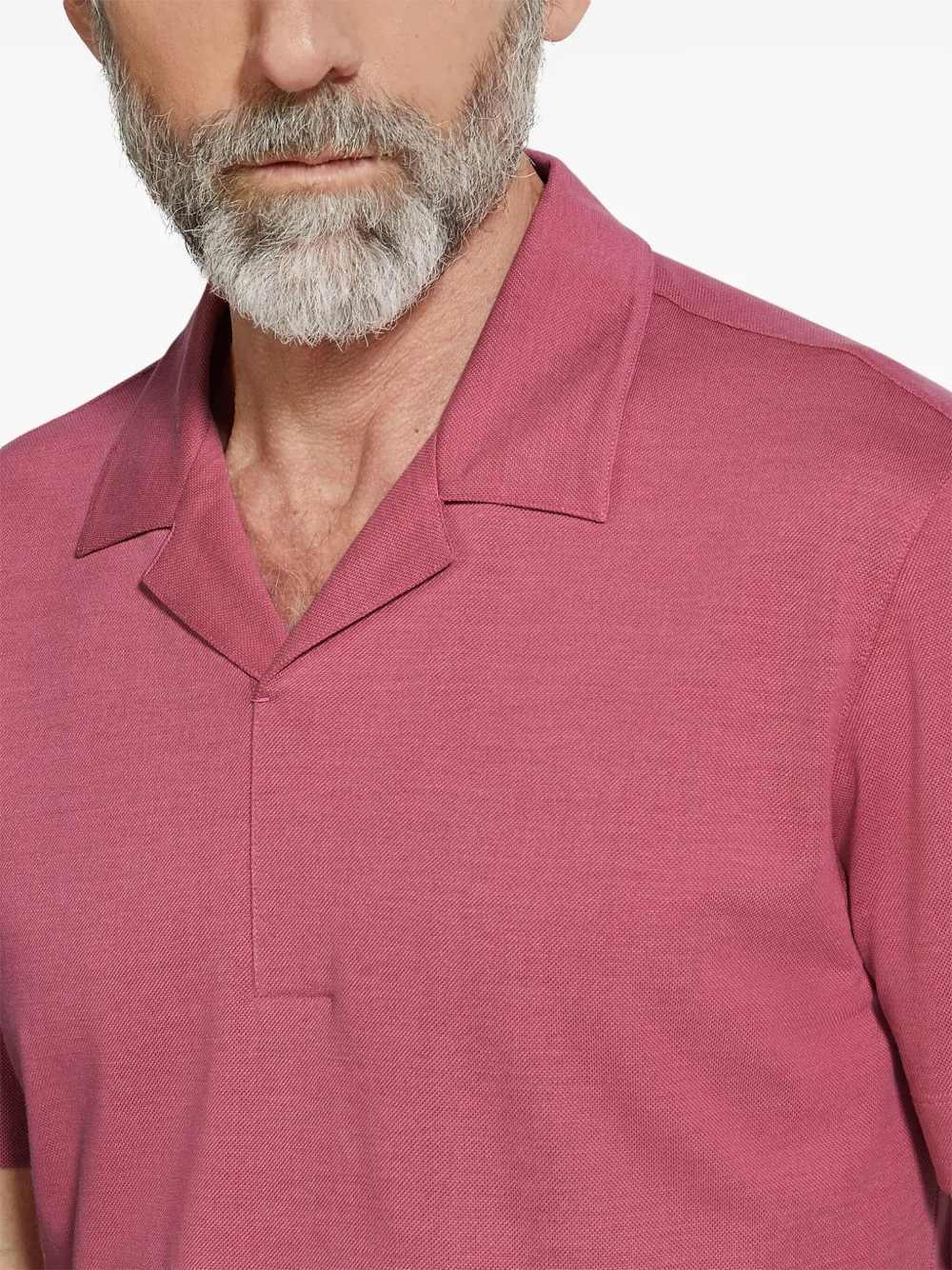 Zegna Piqué Polo Shirt In Pink