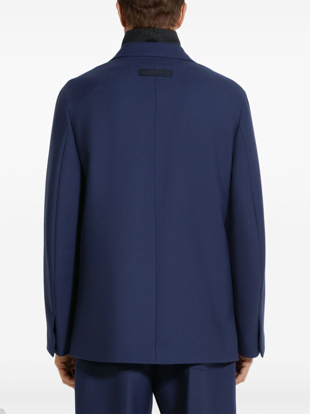 Shop Zegna Wool Blazer In Blue