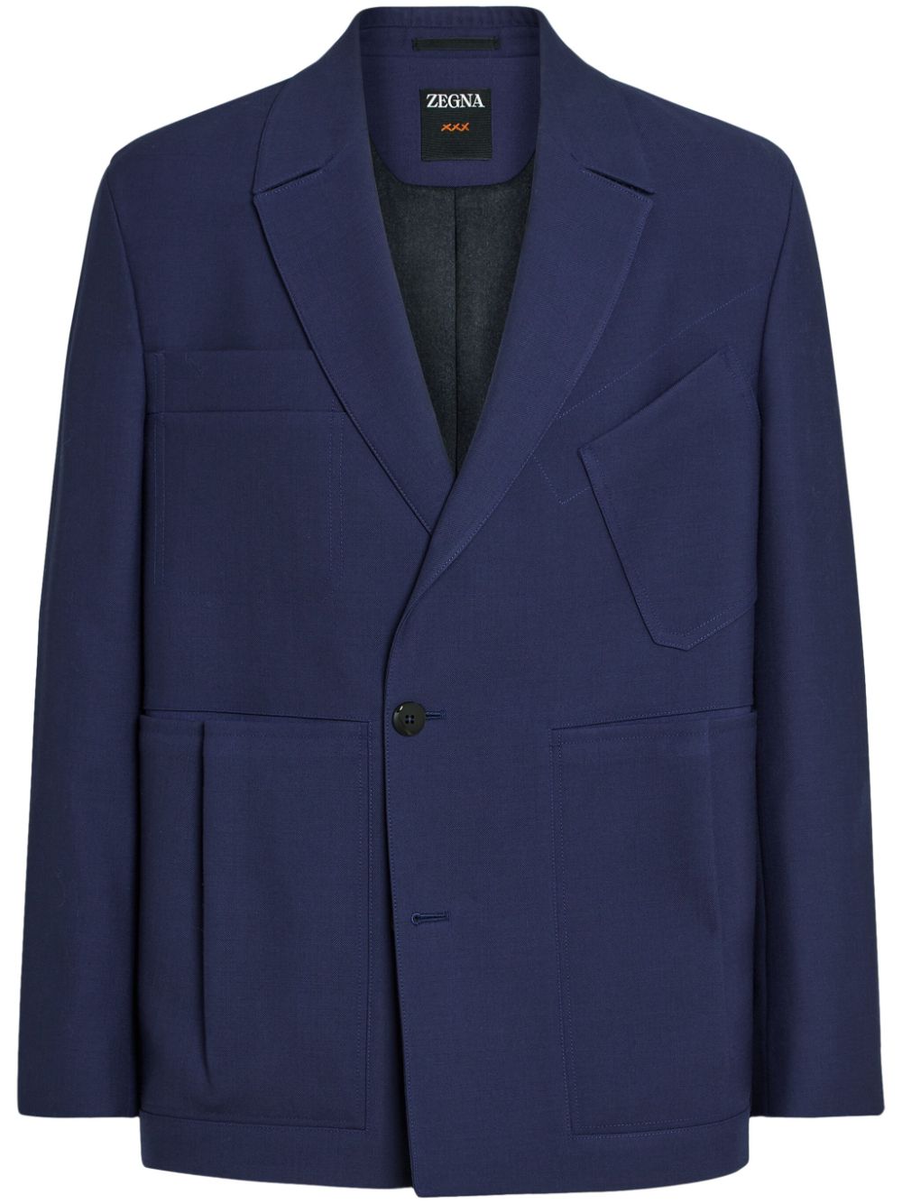 Zegna Wool Blazer In Blue