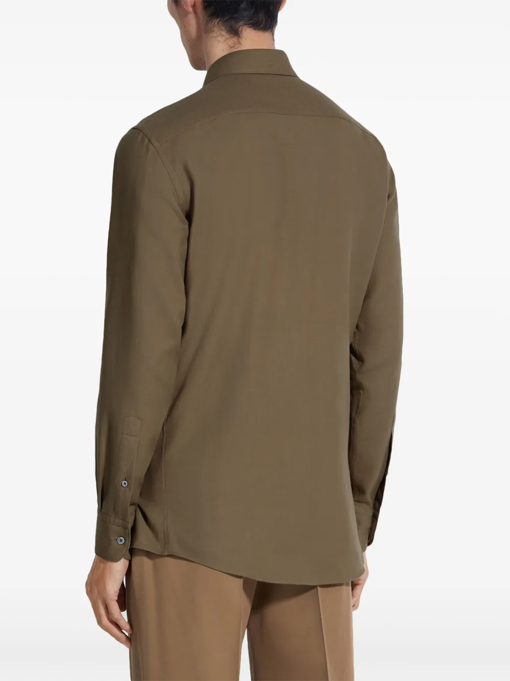 Zegna Chemise En Soie In Green