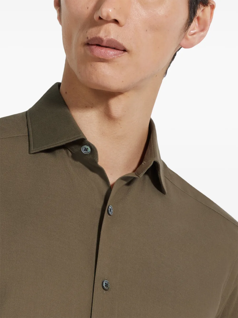 Zegna Chemise En Soie In Green