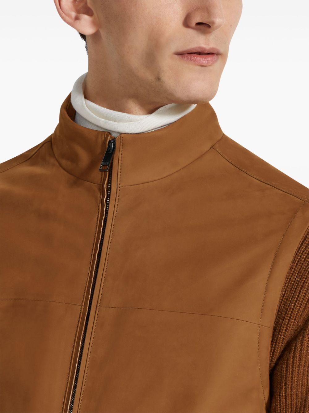 Zegna Suède gilet Bruin