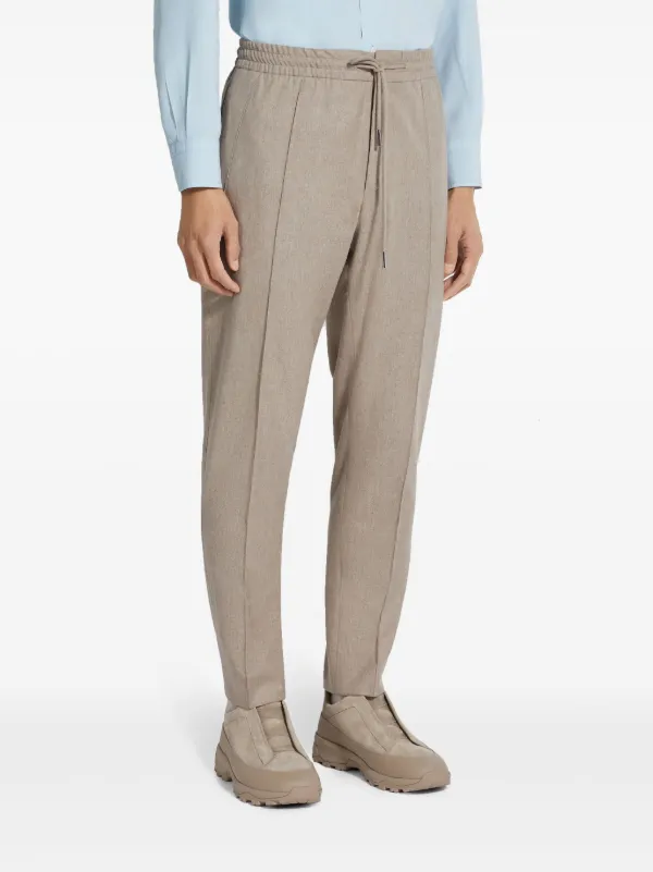 Zegna Drawstring Tapered Trousers | Neutrals | FARFETCH