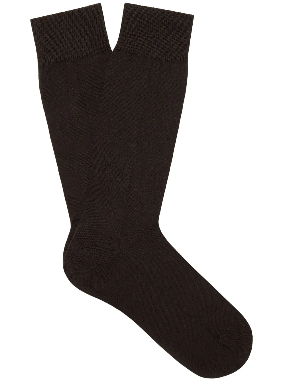 Zegna ribbed knit socks - Brown