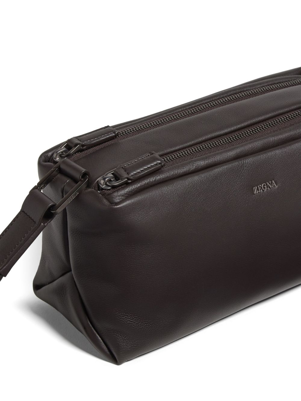 Shop Zegna Secondskin Clutch Bag In Brown