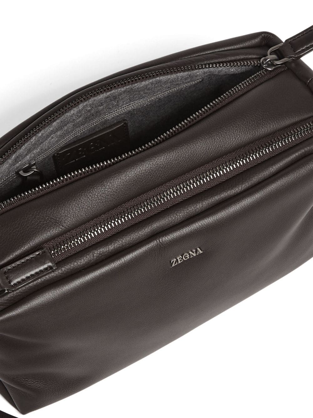 Shop Zegna Secondskin Clutch Bag In Brown